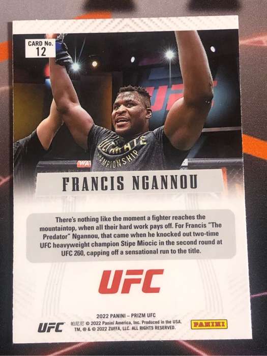 Francis Ngannou BUNDLE of 2 UFC trading cards