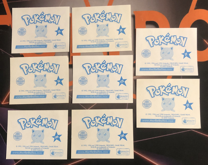 Pokémon Meowth Bundle of RARE 8 Vintage 2000s Topps stickers (Near Mint condition)