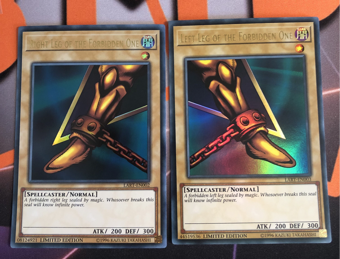 Ultra RARE EXODIA set of 2 Right and Left  LART-EN002 & EN003 NEAR MINT YuGiOh trading cards