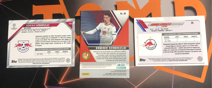 Domnik Szobolszlai BUNDLE of 3 rare DISCOUNTED Soccer trading cards