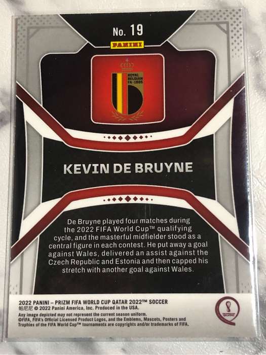 Kevin De Bruyne World Cup Prizm 2022 Soccer trading card