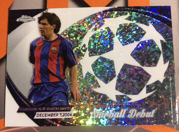 Lionel Messi Barcelona STARBALL Debut Topps soccer trading card