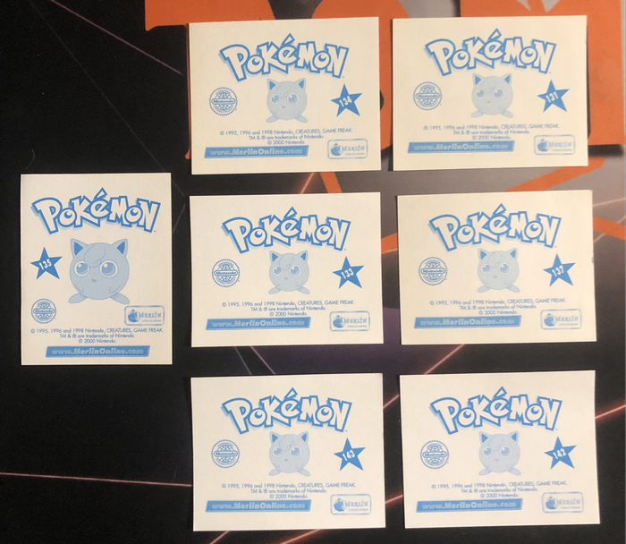 Pokémon OG Starter Pokémon Bundle of RARE 7 Vintage 2000s Topps stickers (Near Mint condition)