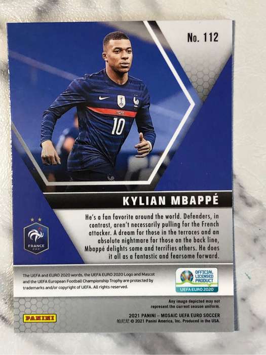 Kylian Mbappe FRANCE RARE 2020 Mosaic Soccer trading card