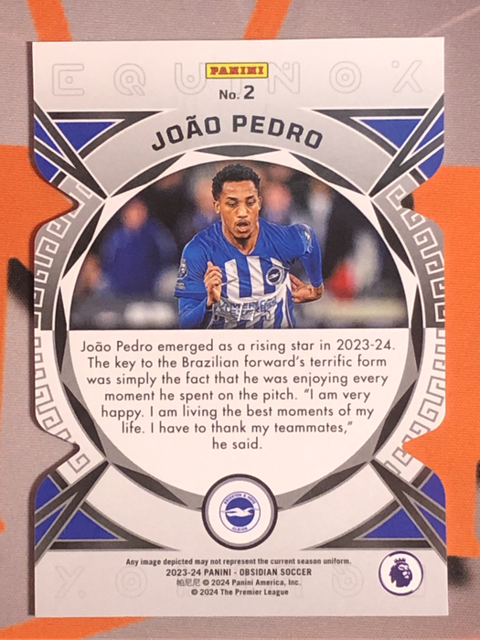 Joao Pedro NUMBERED out of 75 Equinox 2023 soccer trading card