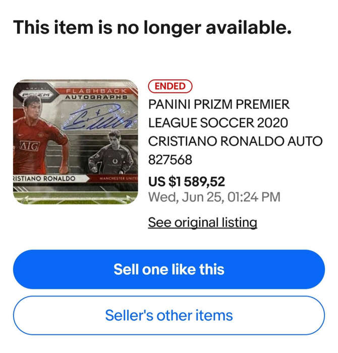 Cristiano Ronaldo AUTOGRAPH Ultra RARE Breakaway Variant CR7 Prizm 2020 Soccer trading card