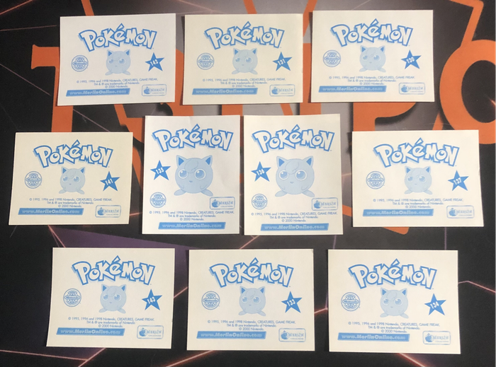 Pokémon OG Starter Pokémon Bundle of RARE 10 Vintage 2000s Topps stickers (Near Mint condition)