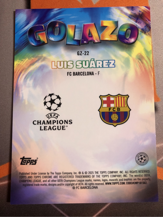 Luis Saurez GOLAZO Numbered out of 150 NEW Topps 2025 Soccer trading card