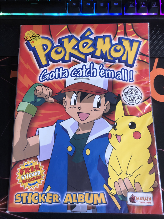 VINTAGE Pokemon Topps Merlin 1999 Series 1 SUPER rare EMPTY  Sticker album (EXCELLENT Condition)
