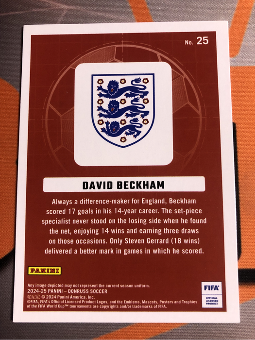 David Beckham Donruss 2025 CRAFSTMEN soccer trading card