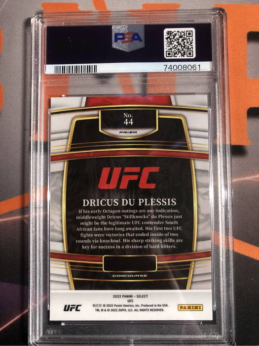 Dricus Du Plesis ROOKIE PSA 9 graded SPECKLE (POP 1) SELECT 2022 UFC trading card