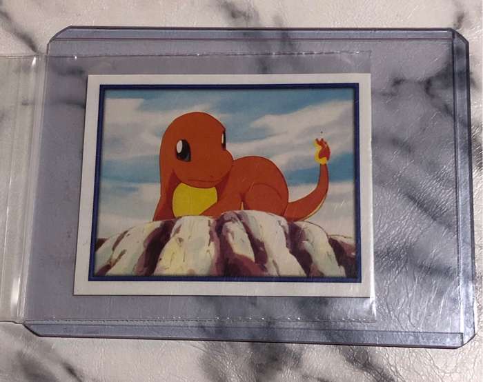 Charmander Very RARE Unstuck Pokemon sticker #77 Topps Merlin 2000
