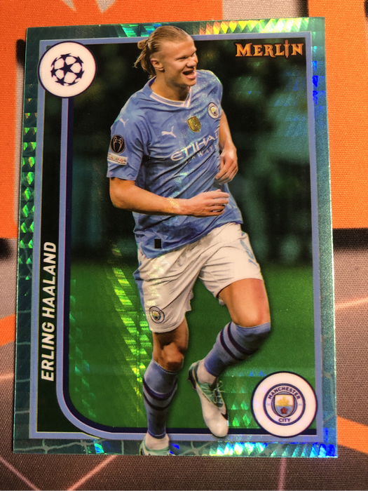 Erling Haaland Rare Topps Merlin TEAL 2024 Soccer trading card