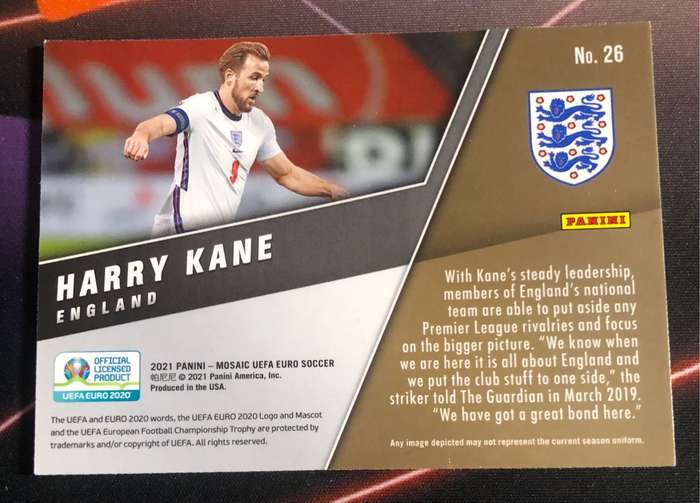 Harry Kane Montage 2020 Euros Mosaic soccer trading card