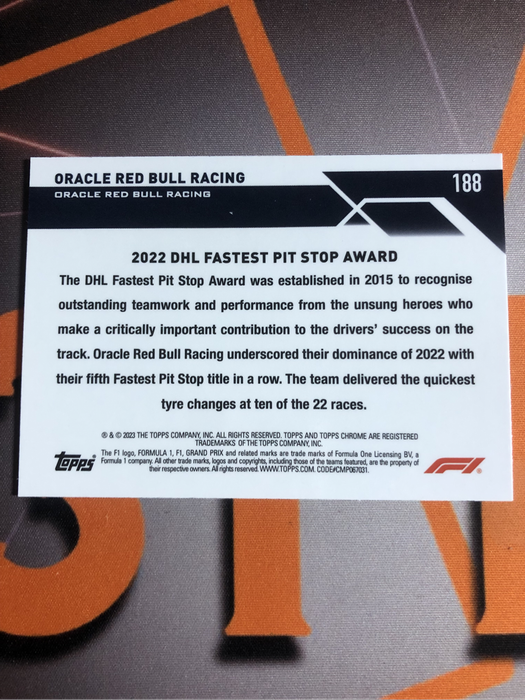 Max Verstappen RARE Formula One 2023 F1 trading card