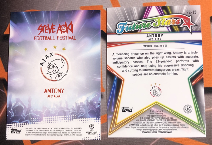 Antony RARE Bundle of 2 Soccer trading cards