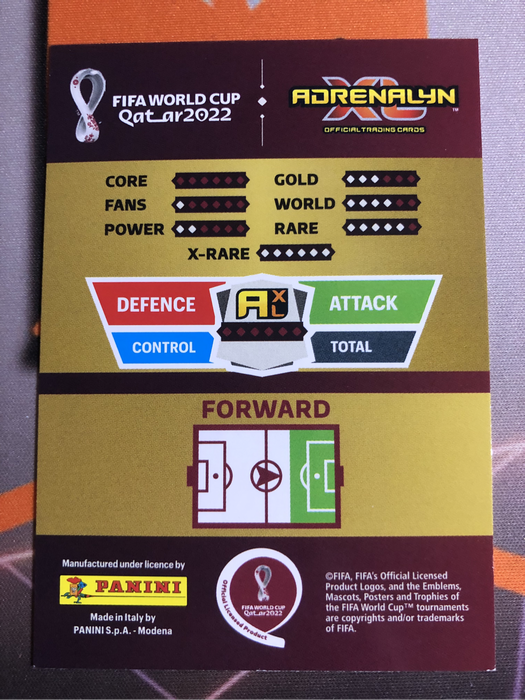 Kylian Mbappe 2022 World Cup Adrenalyne Soccer trading card