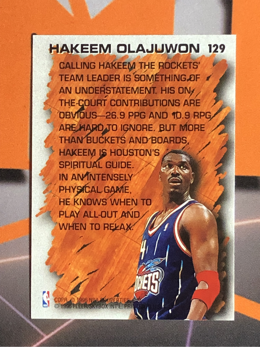 Hakeem Olajuwon HARDWOOD Fleer 1996 NBA Basketball trading card