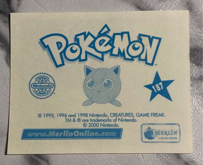 Charmander Very RARE Unstuck Pokemon sticker #187 Topps Merlin 2000