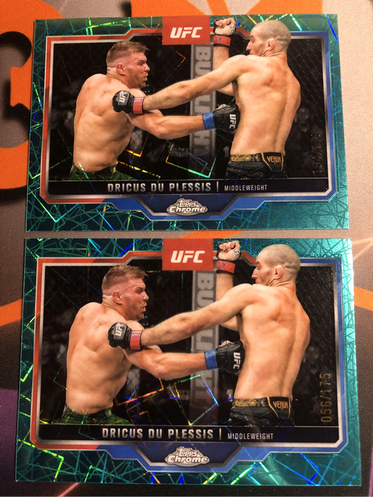 Dricus Du Plesis NUMBERED out of 175 Teal Lazer Topps Chrome 2025 UFC trading card