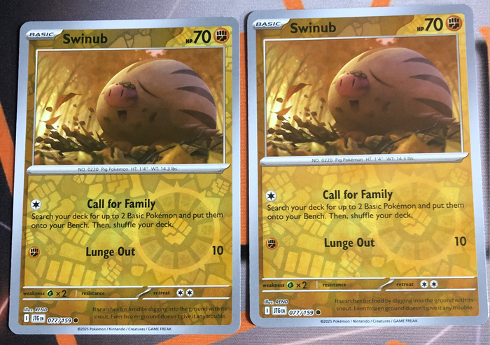 Swinub Reverse Holo Journey together Pokemon trading card