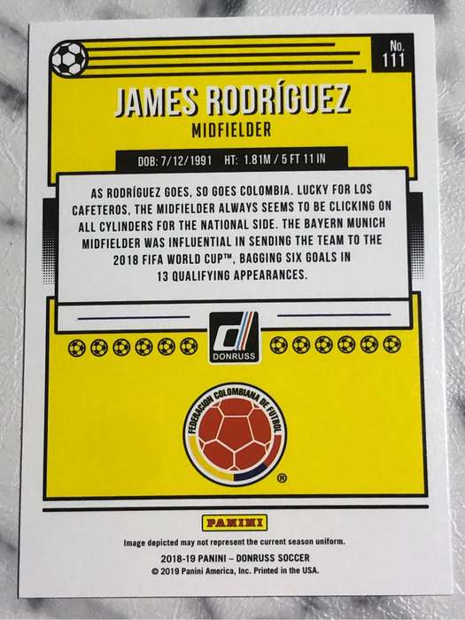James Rodriguez Super RARE 2019 Donruss Soccer trading card