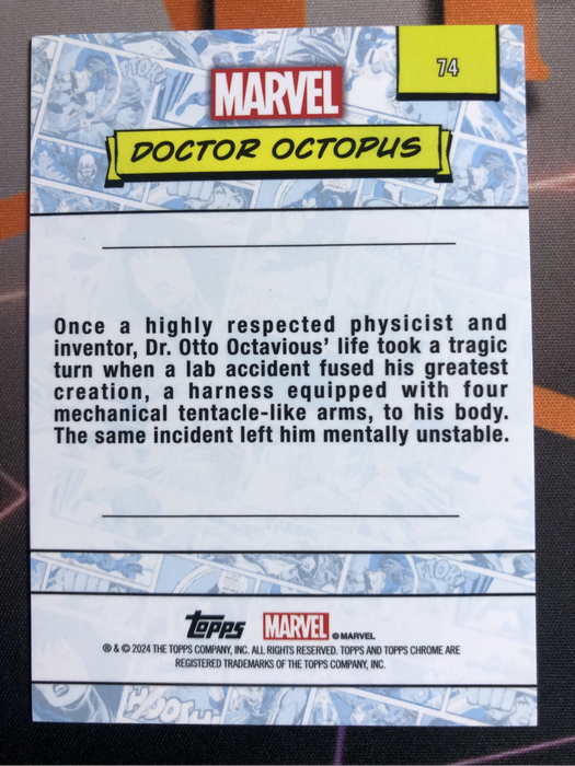 Dr Octopus Numbered out of 399 Spiderweb Refracror Topps Chrome 2024 Marvel trading card