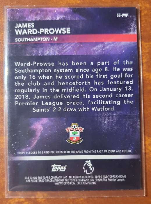 James Ward Prowse 2019 REFRACTOR Topps chrome premier league