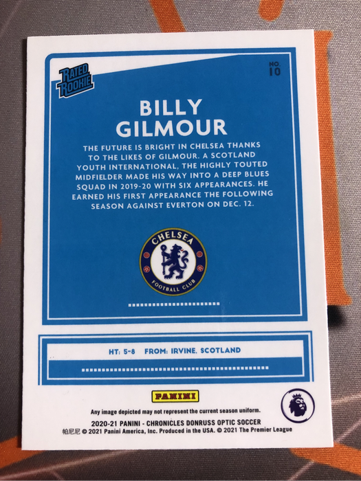 Billy Gilmour Rare soccer trading card