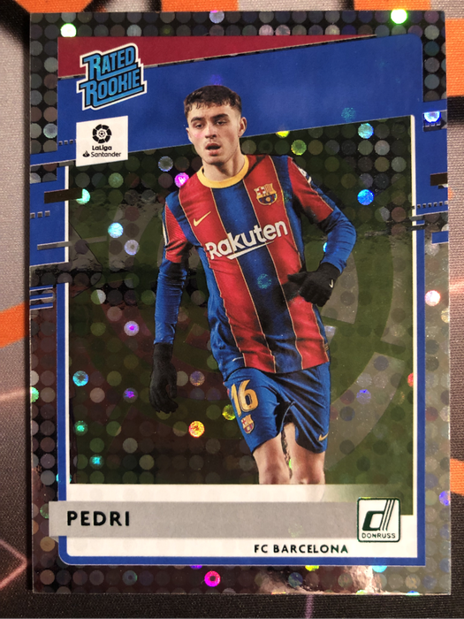 Pedri Rated ROOKIE Rare Speckle 2020 soccer trading card