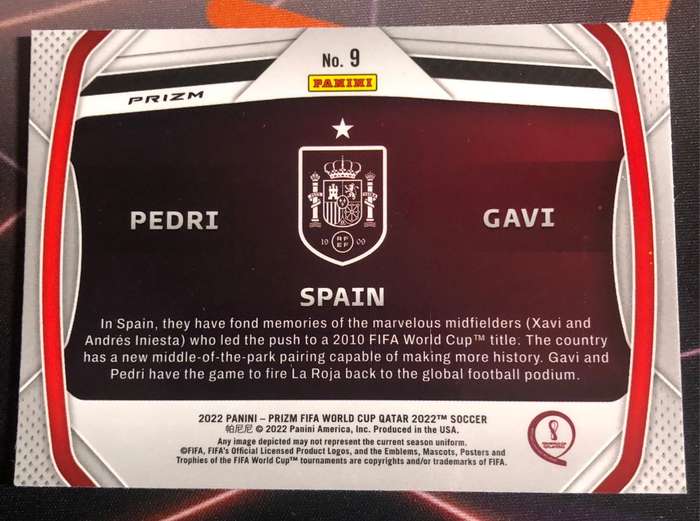 Pedri & Gavi REFRACTOR  2022 PRIZM Soccer trading card
