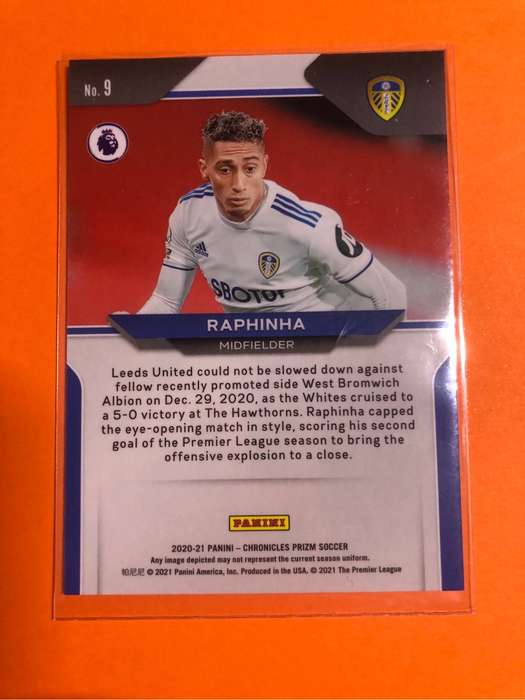 Raphina ROOKIE Prizm EPL 2020 LEEDS soccer trading card