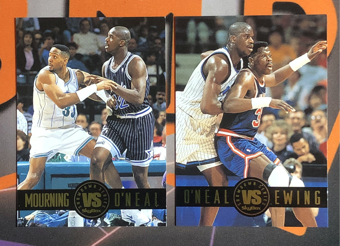 Shaquille VS Bundle of 2 RARE Skybox 1993 NBA Basketball trading cards