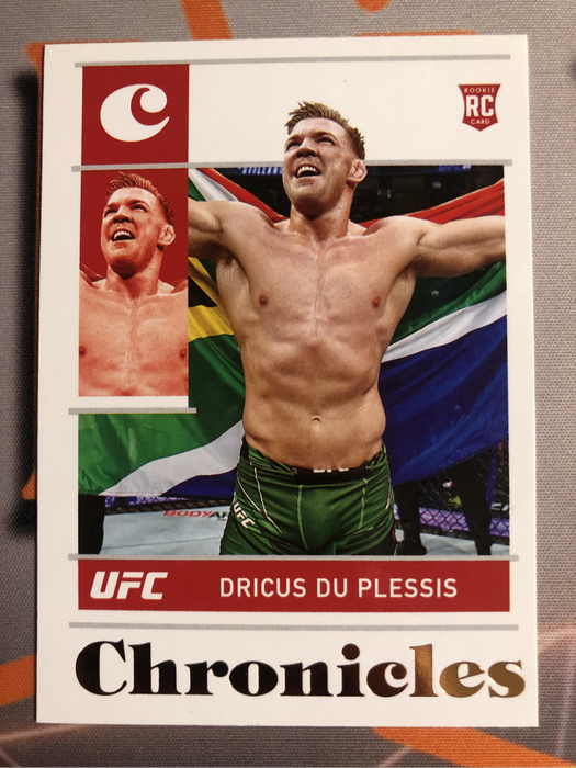Dricus Du Plesis ROOKIE GOLD Chronicles 2022 UFC trading card