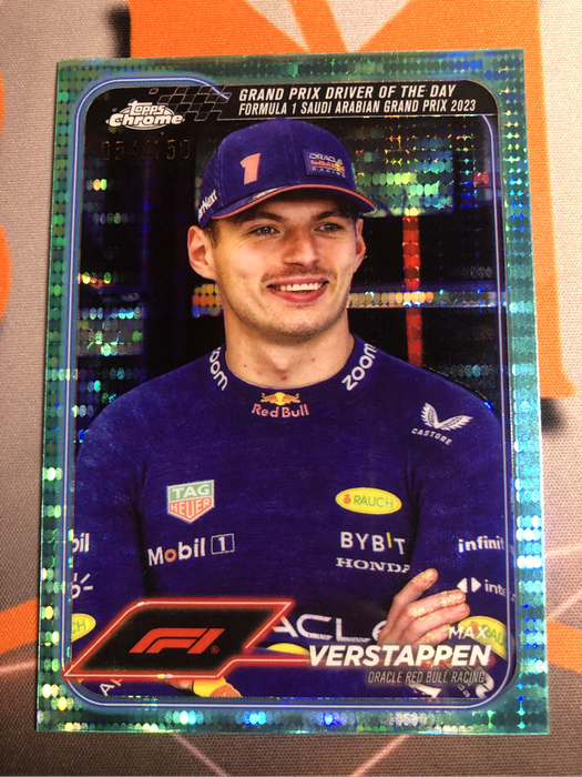 Max Verstappen NUMBERED out of 150 Topps Chrome 2023  Formula One F1 trading card