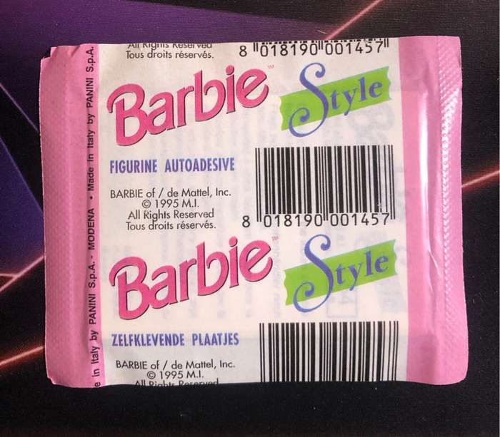 1995 BARBIE de Mattel Very RARE UNOPENED box of 6 Panini UNOPENED stickers packs