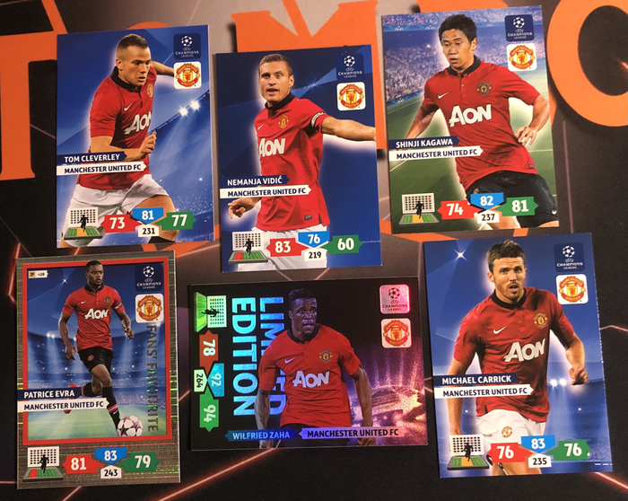 Rare Man United BUNDLE of  Champions league 2013 soccer trading cards 
