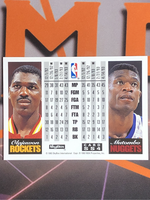 Hakeem Olajuwon VS Skybox 1993 NBA Basketball trading card
