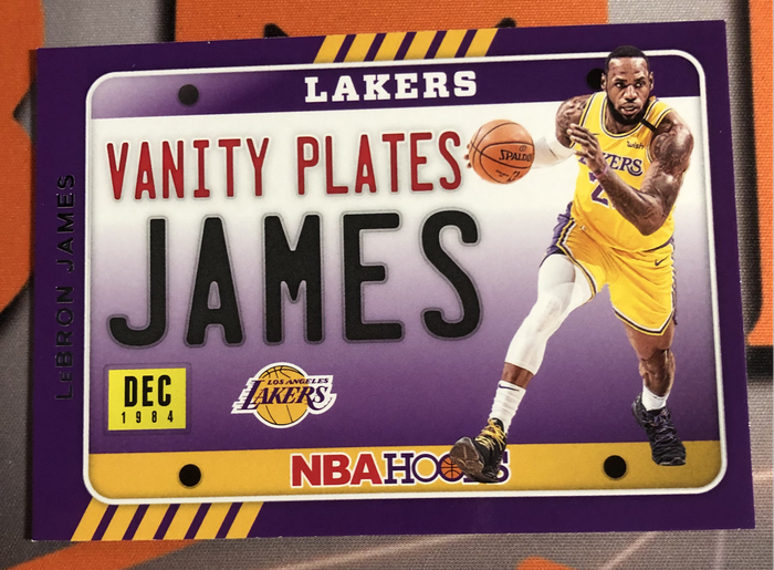 Lebron James vanity plate INSERT 2020 Hoops NBA Basketball trading card