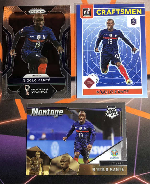 Ngolo Kante France  BUNDLE of 3 rare DISCOUNTED Soccer trading cards