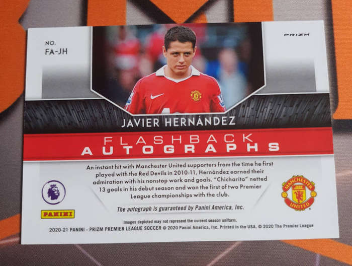 Javier Hernandes Autograph PRIZM 2020 Near mint Man United soccer trading card