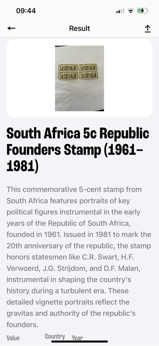 SA FOUNDING FATHERS STAMP