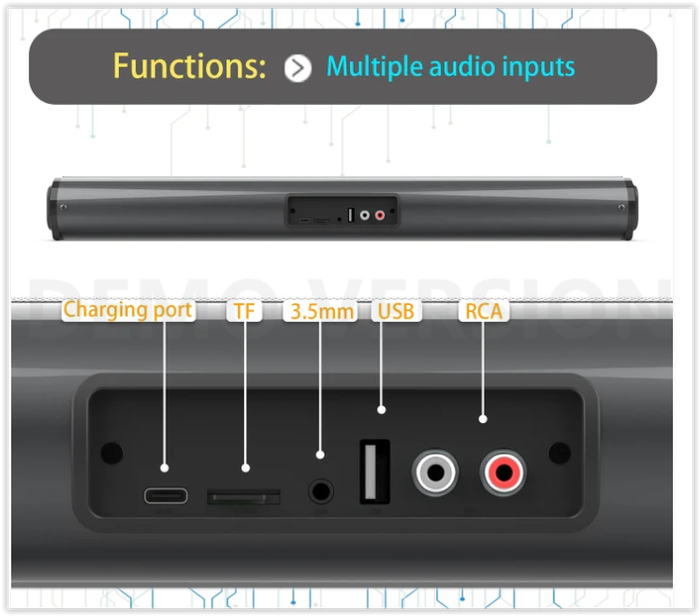 BS-10 Bluetooth 5.0 Speaker TV Soundbar with Remote Control(Black)