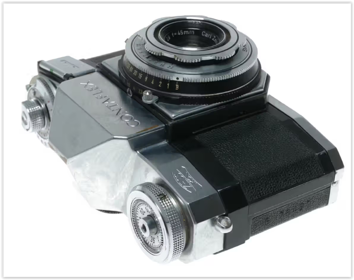 Zeiss Ikon Contaflex 861/24 35mm SLR Camera Opton Tessar 1:2.5/45mm INCLUDES COVER and SUNPAK FLASH