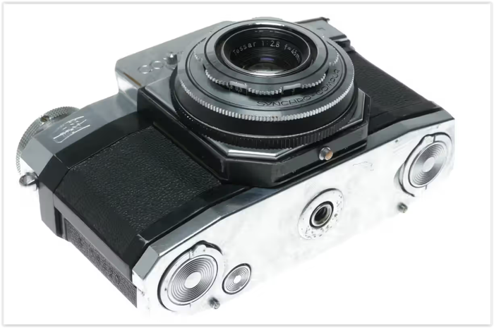 Zeiss Ikon Contaflex 861/24 35mm SLR Camera Opton Tessar 1:2.5/45mm INCLUDES COVER and SUNPAK FLASH