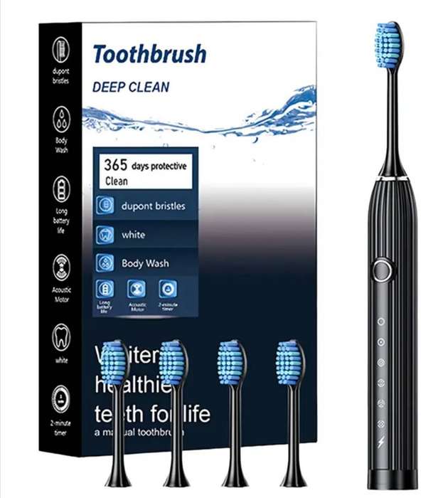 Rechargeable Electric Toothbrush With 5 Cleaning Modes   (4 Brush Heads included)