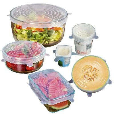 Reusable Stretch Silicone Lids  Set of 6 Food Container & Bowl Covers