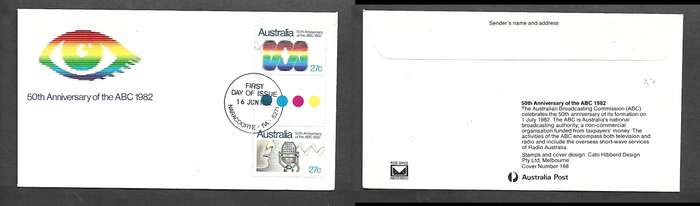 Australia EIIR, FDC 50th Anniversary of ABC 1982(broadcasting).