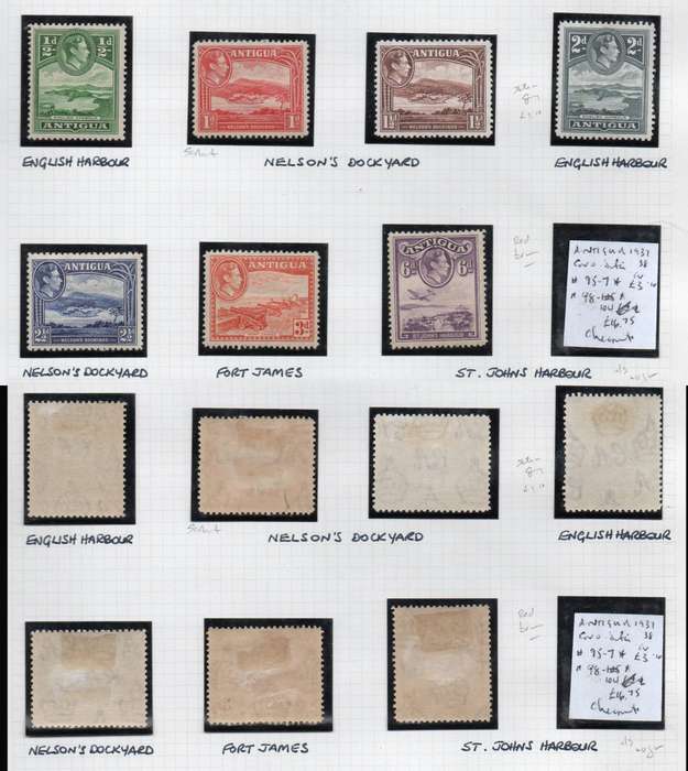 Antigua, GVIR, 1938, definitive issue 1/2d - 6d, MH *