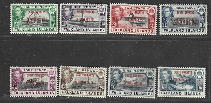 South Orkneys Dependency of Falkland Islands  GVIR, 1944, 1/2d - 1/,  MH *